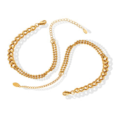 Mixed Chain and Bead Bracelet