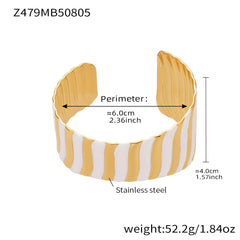 18K Gold-Plated Mixed-Finish Wide Cuff Bracelet