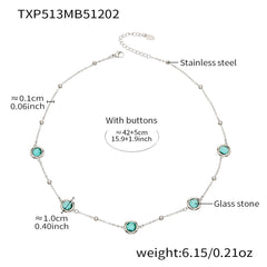 Faceted Round Glass Stone Necklace, Bracelet & Earrings