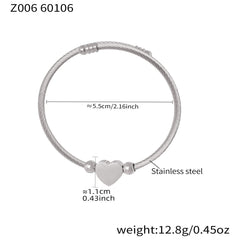 18K Gold-Plated Heart-Center Flexible Cuff Bracelet