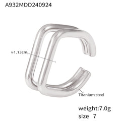 18K Gold-Plated Double U Open Ring