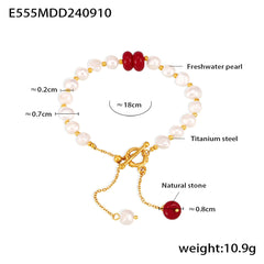 Freshwater Pearl Colored Bead Bracelet
