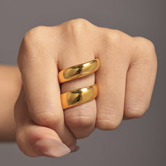 18K Gold-Plated Sculptural S-Curve Ring