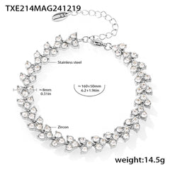 Cubic Zirconia Triangle-Accent Bracelet