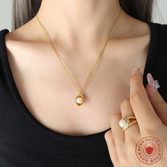Freshwater Pearl Oval Pendant Necklace or Earrings