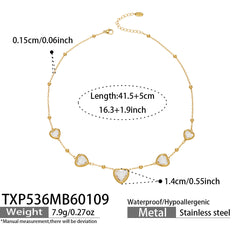 18K Gold-Plated Heart Glass Accent Jewelry