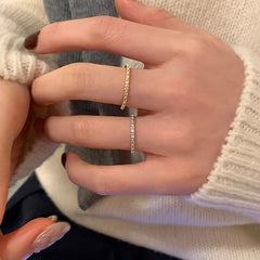 Nicolette Dainty Pearl Pavé Adjustable Ring