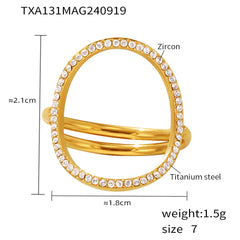 Cubic Zirconia Circle Necklace, Bracelet & Ring
