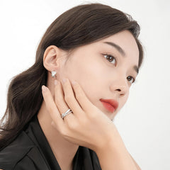 Nadine White Mother-of-Pearl Geometric Adjustable Ring
