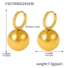 Polished or Enamel Ball Drop Earrings