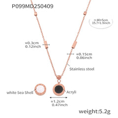 Reversible Shell Pendant Necklace & Bracelet