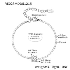 Cubic Zirconia Initial Chain Bracelet