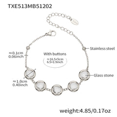Faceted Round Glass Stone Necklace, Bracelet & Earrings