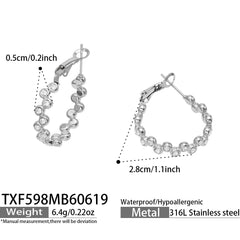 Cubic Zirconia Open Ring & Hoop Earrings