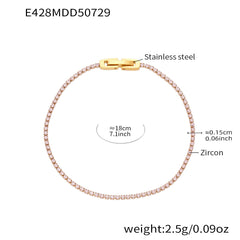 18K Gold-Plated Colored Cubic Zirconia Tennis Bracelet