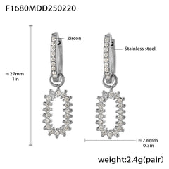Cubic Zirconia Geometric Drop Earrings