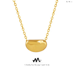 Gold-Tone Rounded Bean Pendant Necklace
