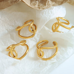 18K Gold-Plated Interlocking Open Ring