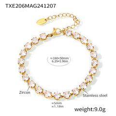 18K Gold-Plated Cubic Zirconia Tennis Necklace or Bracelet