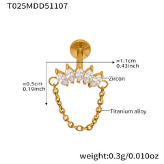 Cubic Zirconia Decorative Lip Stud