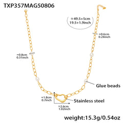 18K Gold-Plated Heart Link Necklace or Bracelet