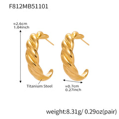Enamel Spiral Stainless Steel Hoop Earrings