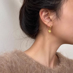Daphne Vintage-Inspired Tiger-Eye Heart Stud Earrings