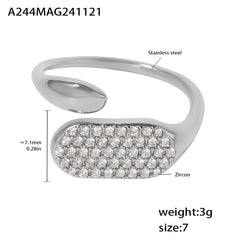 Colored Cubic Zirconia Open Ring