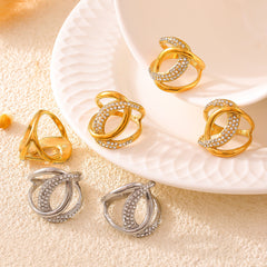 18K Gold-Plated Open Loop Cubic Zirconia Ring
