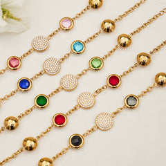 Round Stone Accent Bracelet or Earrings