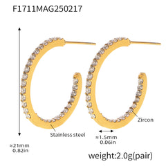 Cubic Zirconia Open Hoop Earrings