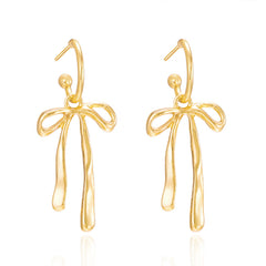 Dainty Dangle Bow Earrings