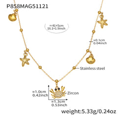 Ocean Charm Layered Chain Necklace