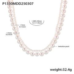 Shell Pearl-Look Necklace, Earrings & Ring