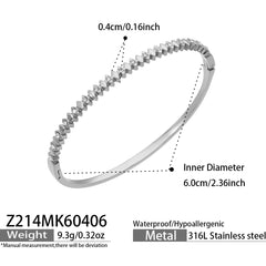 Geometric Cubic Zirconia Bangle Collection