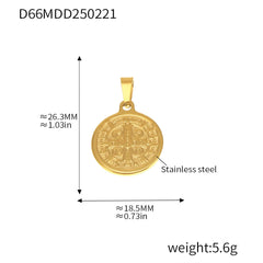 Gold-Tone Symbol & Ocean Stainless Steel Pendants