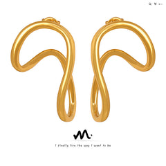 18K Gold-Plated Sculptural Curved Stud Earrings