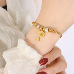 18K Gold-Plated Initial Charm Bracelet