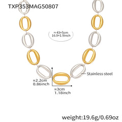 Polished Oval Link Necklace and Bracelet