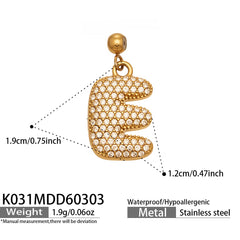Cubic Zirconia Letter Charms & Separate Necklace Chains