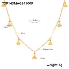 18K Gold-Plated Triangle Charm Necklace, Bracelet or Chain