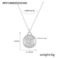 Zodiac Coin Pendant Necklace