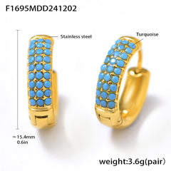 Color Cubic Zirconia Hoop Earrings