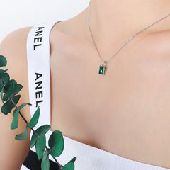 Green Cubic Zirconia Pendant Necklace