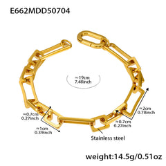 18K Gold-Plated Geometric Link Bracelet