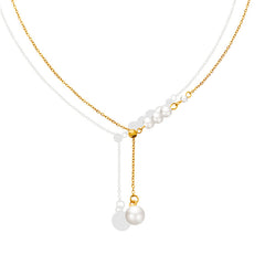 Pearl-Look Lariat Necklace