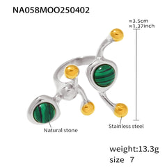 Branching Stone and Pearl-Look Bead Ring