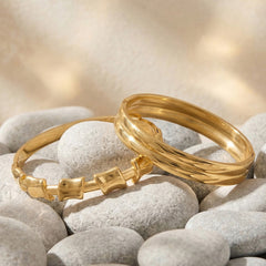 Geometric Bamboo-Style Cuff Bracelet