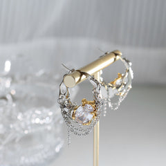 Freshwater Pearl and Stone Hoop Earrings