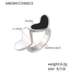 18K Gold-Plated Enamel Heart Ring